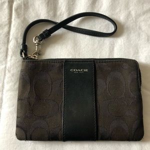 Coach black wristlet